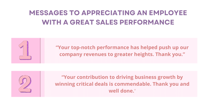 best appreciation messages for outstanding sales performers