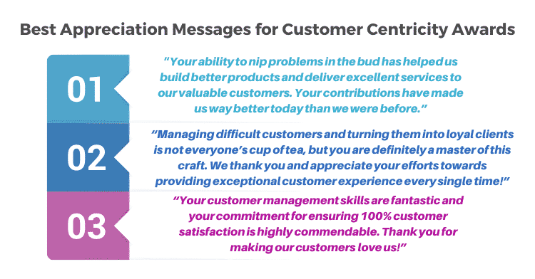 Best Appreciation Messages for Customer Centricity Awards