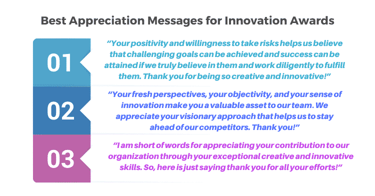 Best Appreciation Messages for Innovation Awards