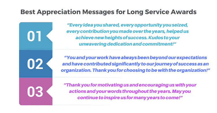 Best Appreciation Messages for Long Service Awards