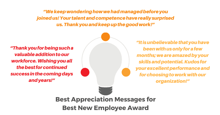 Best Appreciation Messages for Best New Employee Award