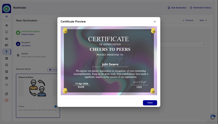 Peer Recognition on the HiFives Platform for a Global IT Company