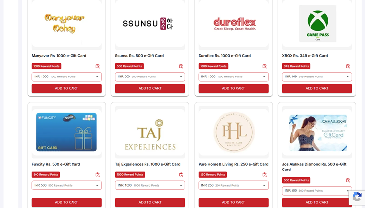 Redemption of Reward Points on the HiFives Platform for a Financial Services Company