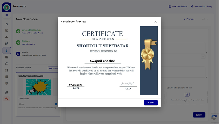 Value Recognition on the HiFives Platform for a Global IT Company