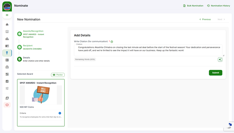 Value Recognition on the HiFives Platform for a Media Company